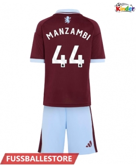 Günstige Aston Villa Johan Manzambi #44 Heimtrikotsatz Kinder 2026-27 Kurzarm (+ Kurze Hosen)